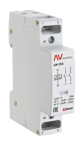 Контактор модульный КМ 25А 1NO+1NC 48В АС (1 мод.) AVERES EKF km-av-1-25-11-48V