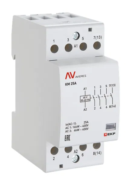 Контактор модульный КМ 25А 4NC 110В AC (2 мод.) AVERES EKF km-av-2-25-04-110V