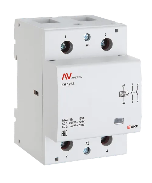 Контактор модульный КМ 40А 4NO 24В АС (3 мод.) AVERES EKF km-av-3-40-40-24V