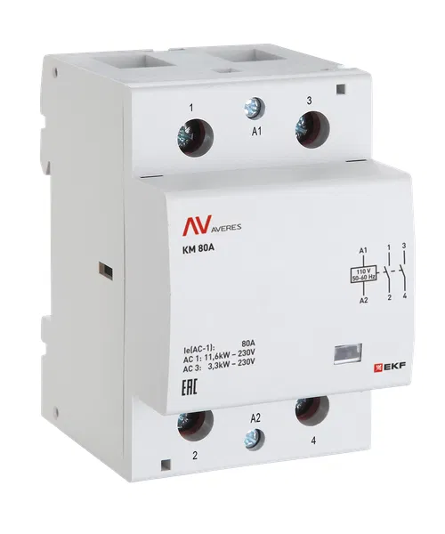 Контактор модульный КМ 63А 4NC 48В AC (3 мод.) AVERES EKF km-av-3-63-04-48V