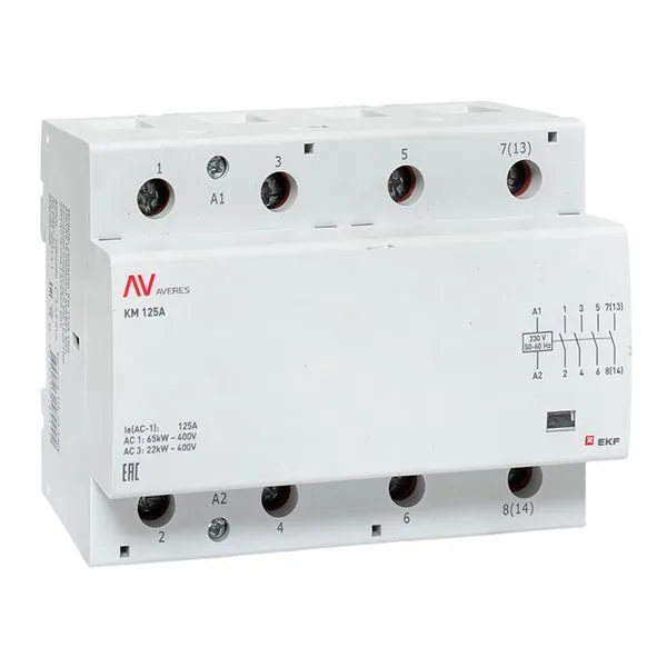 Контактор модульный КМ 100А 4NO 230В АС (6 мод.) AVERES EKF km-av-6-100-40-230V