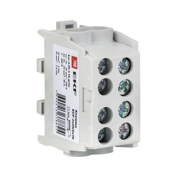 Distribution terminal KSR with double screw 2x25/2x16 grey EKF PROxima ksr-2.25-2.16-grey