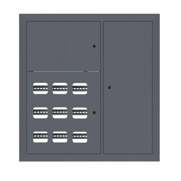 Щит этажный 9 кв. RAL7024 3 окна в ряд по гориз. (1000x950x150) EKF PROxima mb29-v-9-ral7024-1