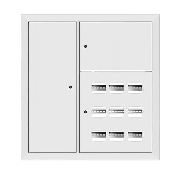 Щит этажный 9 кв. RAL9003 3 окна в ряд по гориз. слаботочный отсек слева (1000x950x150) EKF PROxima mb29-v-9z-ral9003-1