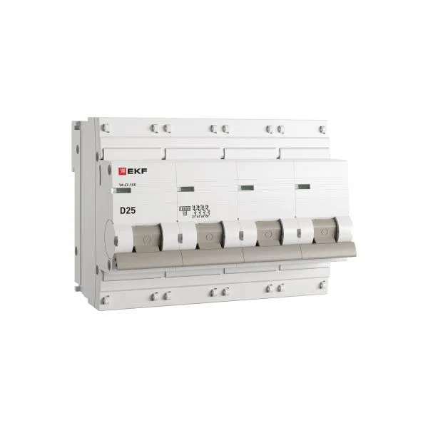 Выключатель автоматический модульный 4п D 25А 10кА ВА 47-100 PROxima EKF mcb47100-4-25D-pro