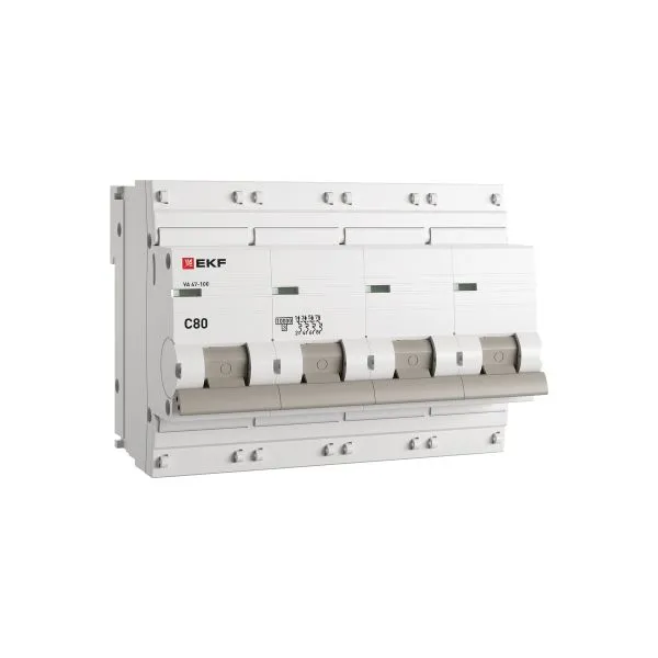 Circuit breaker VA 47-100 4P 80A (C) 10kA PROXIMA EKF mcb47100-4-80C-pro