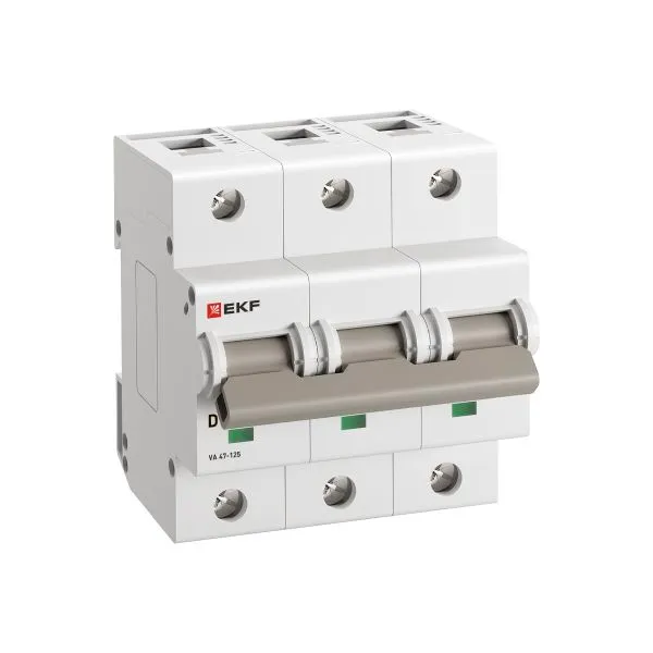 Автоматический выключатель ВА 47-125 3P 63А (D) 15кА PROXIMA EKF mcb47125-3-63D