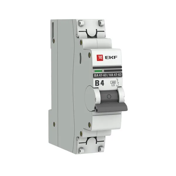 自动断路器 ВА 47-63 1P 4А (B) 4,5kA EKF PROXIMA mcb4763-1-04B-pro