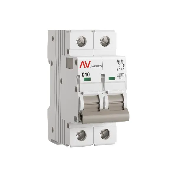 AV-6 2P 10A (C) 6kA EKF AVERES 微型断路器 mcb6-2-10C-av