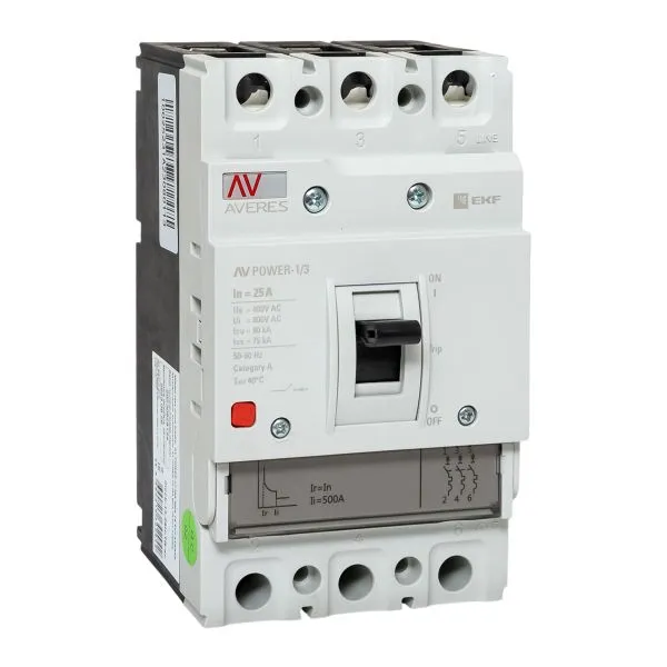 Выключатель автоматический в литом корпусе AV-POWER-1/3 25А 80кА TR EKF mccb-13-25H-TR-av