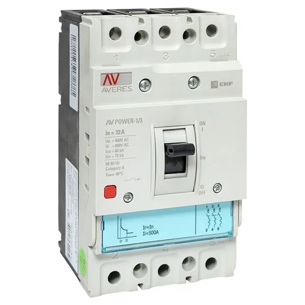 Выключатель автоматический в литом корпусе AV-POWER-1/3 32А 80кА TR EKF mccb-13-32H-TR-av