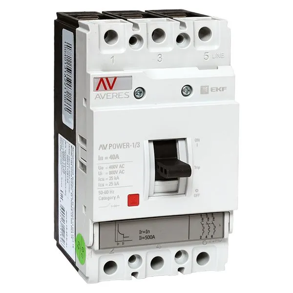 Выключатель автоматический в литом корпусе AV-POWER-1/3 40А 35кА TR EKF mccb-13-40-TR-av