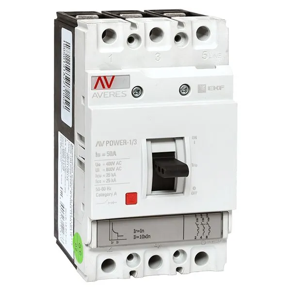 Выключатель автоматический в литом корпусе AV-POWER-1/3 50А 35кА TR EKF mccb-13-50-TR-av