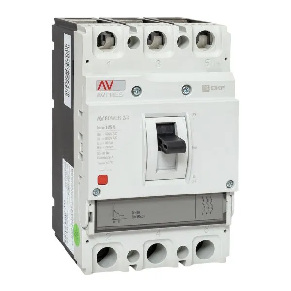 Выключатель автоматический в литом корпусе AV-POWER-2/3 125А 80кА TR EKF mccb-23-125H-TR-av