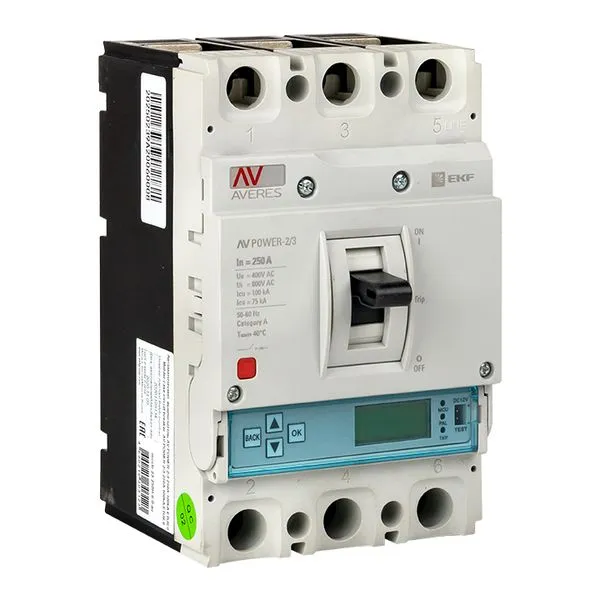 Выключатель автоматический в литом корпусе AV-POWER-2/3 250А 50кА ETU6.0 EKF mccb-23-250-6.0-av