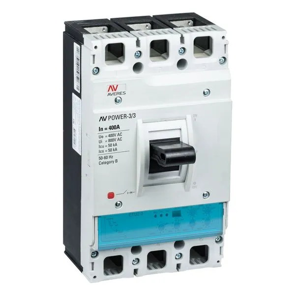 Выключатель автоматический в литом корпусе AV-POWER-3/4 400А 50кА ETU2.0 EKF mccb-34-4P-400-2.0-av
