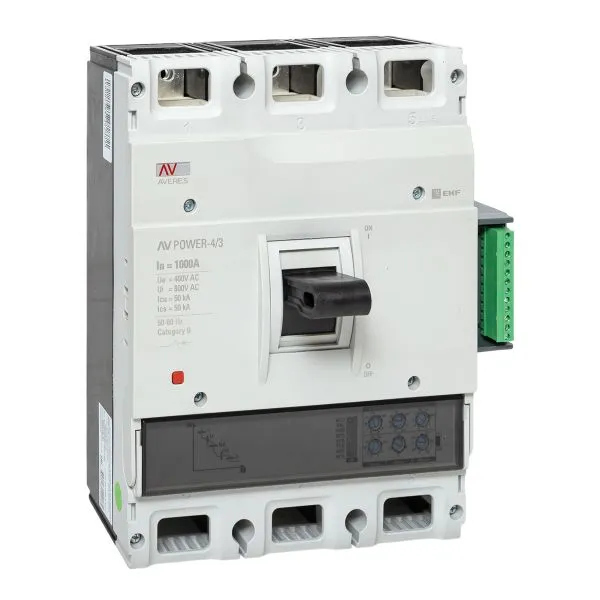 Выключатель автоматический 3п 1000А 50кА AV POWER-4/3 ETU2.2 AVERES EKF mccb-43-1000-2.2-av