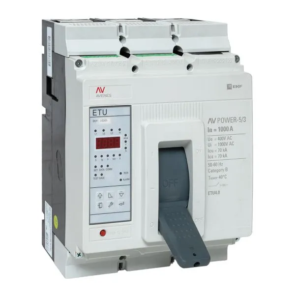 Выключатель автоматический в литом корпусе AV-POWER-5/3 1000А 70кА ETU4.0 EKF mccb-53-1000M-4.0-av
