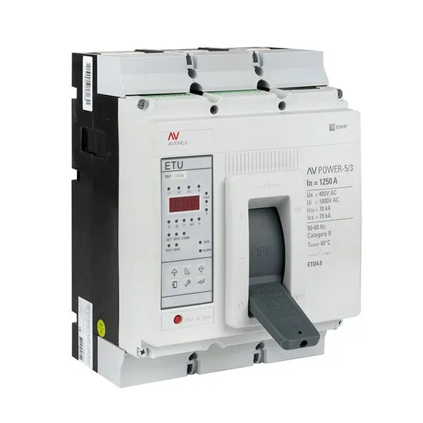 Выключатель автоматический в литом корпусе AV-POWER-5/3 1250А 70кА ETU4.0 EKF mccb-53-1250M-4.0-av