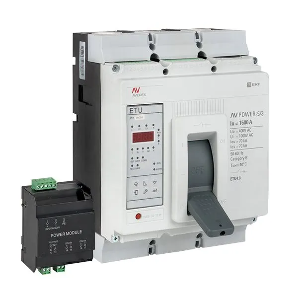 Выключатель автоматический в литом корпусе AV-POWER-5/3 1600А 70кА ETU4.2 EKF mccb-53-1600M-4.2-av