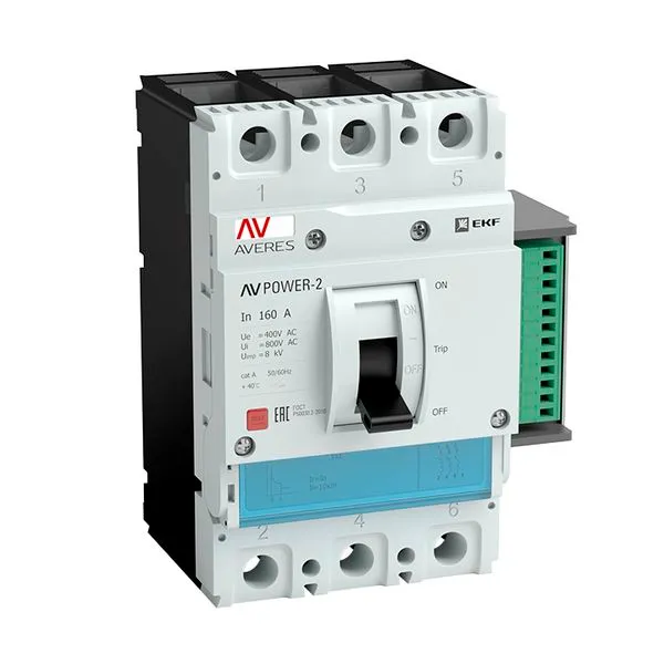 Выключатель автоматический в литом корпусе AV-POWER-5/3 1600А 70кА ETU6.2 EKF mccb-53-1600M-6.2-av