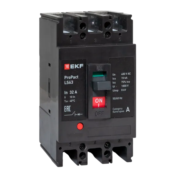 Выключатель автоматический в литом корпусе ProPact LS63 32А 3P 15кА EKF mccb-63-15-3-32-ls