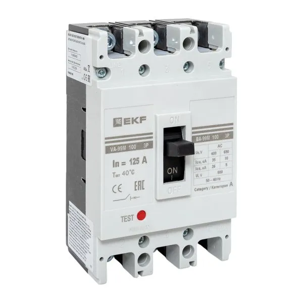 Выключатель автоматический 3п 100/125А 35кА ВА-99М PROxima EKF mccb99-100-125m