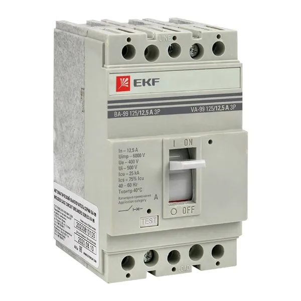 Выключатель автоматический ВА-99 125/12,5А 3P 25кА EKF PROxima mccb99-125-12.5