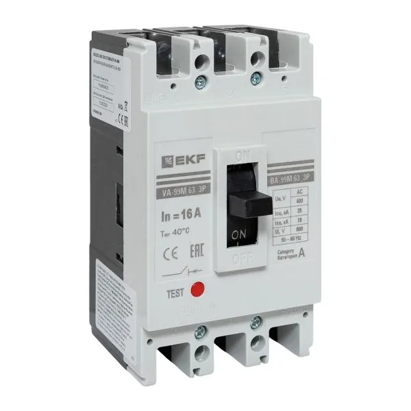 Выключатель автоматический 3п 63/16А 25кА ВА-99М PROxima EKF mccb99-63-16m