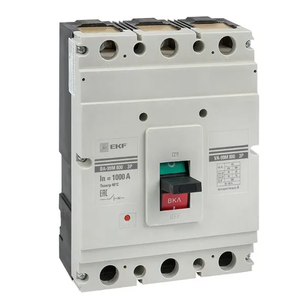 Molded case circuit breaker VA-99M 800/1000A 3P 10In 50kA with thermomagnetic release EKF mccb99-800-1000m