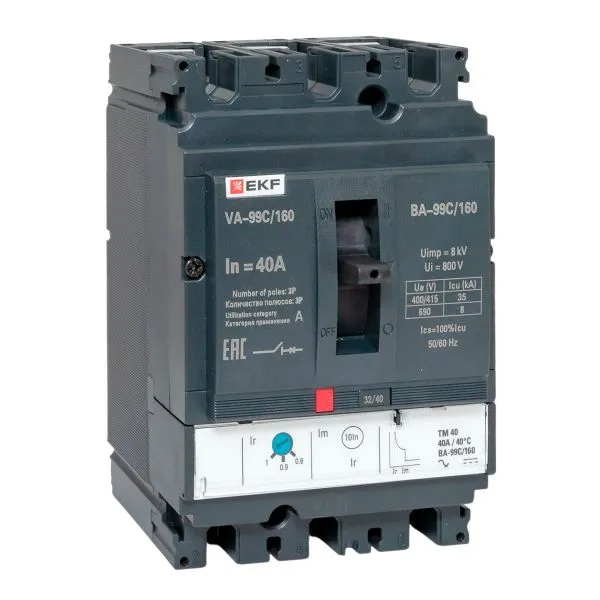 Выключатель автоматический 3п 160/40А 36кА ВА-99C Compact NS PROxima EKF mccb99C-160-40
