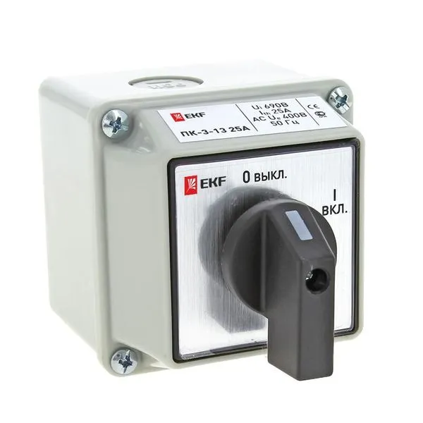 Переключатель кулачковый ПК-3-13 63А 3P "ВКЛ-ВЫКЛ" IP65 EKF PROxima pk-3-13-63