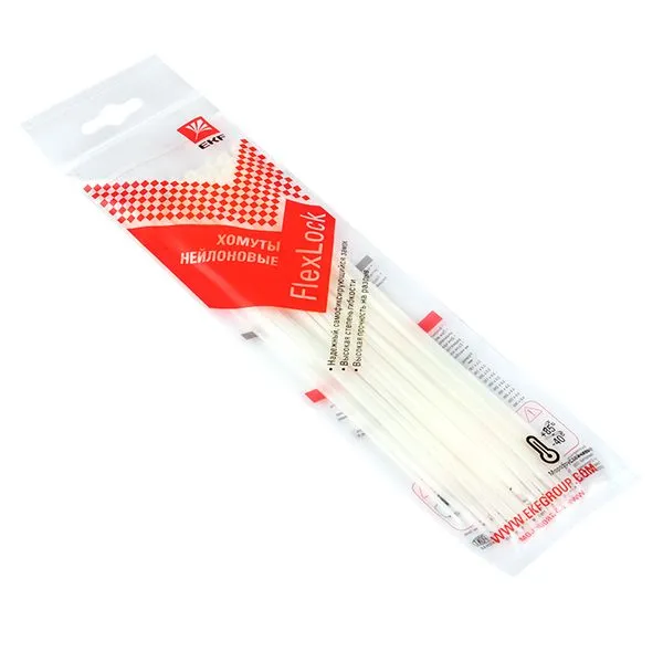 Хомут P6.6 стандартный (б), 2.5x200 (100шт) FlexLock EKF plc-fl-ctsw-2.5x200