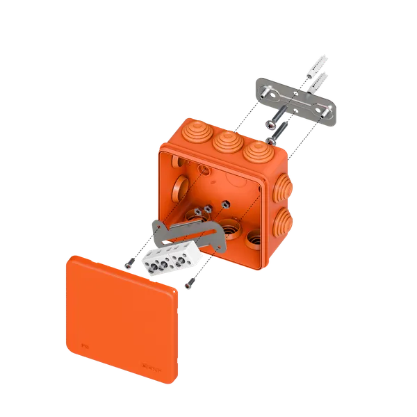 Коробка огнестойкая E45 100x100x50мм с клеммниками 5 полюсов 0,5-6мм2 IP55 HF EKF plc-kmfr-100-506