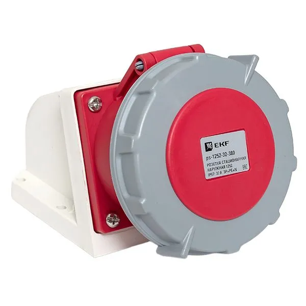 Розетка стационарная наружная 1252 3Р+РЕ+N 32А 380В IP67 EKF PROxima ps-1252-32-380