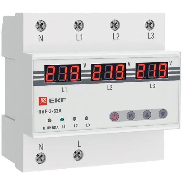 Phase selection relay with display RVF-3-63A EKF PROxima RVF-3-63a