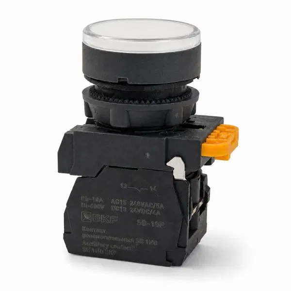 SB-27 平型无锁定带指示灯按钮 220V AC 1NO 白色 IP65 EKF SB-2710-W-A2