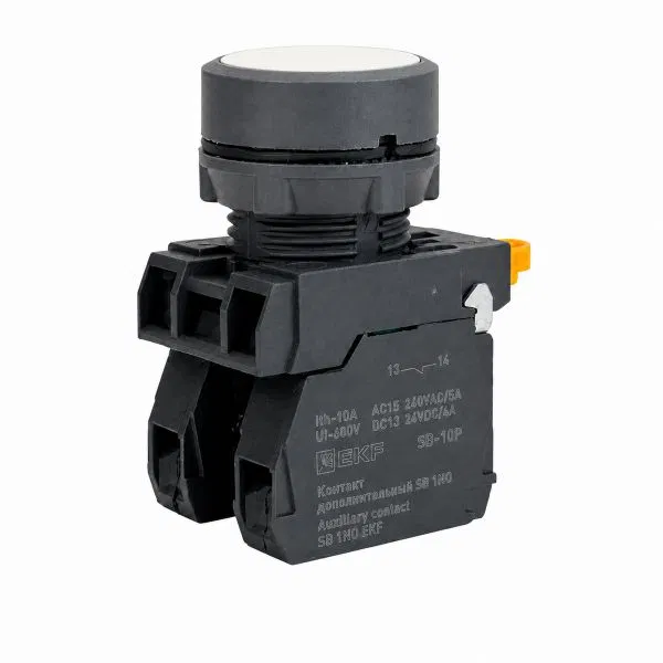 SB-31 flat button with latching 1NC white IP65 EKF SB-3101-W