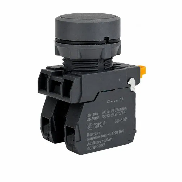 Кнопка SB-31 плоская с фиксацией 1NO черная IP65 EKF SB-3110-K