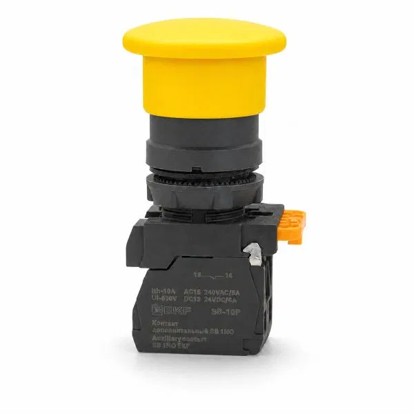 SB-34 mushroom button 1NO+1NC yellow EKF SB-3411-Y