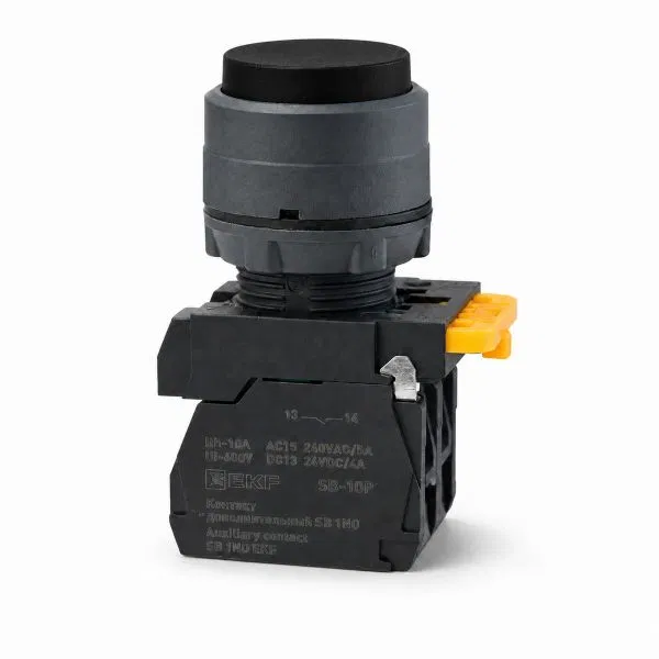 Кнопка выпирающая SB-35 с фиксацией 1NO черная IP65 EKF SB-3510-K