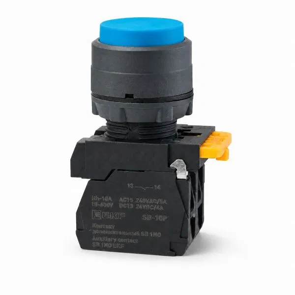 SB-35 protruding button with 1NO+1NC latching blue IP65 EKF SB-3511-B