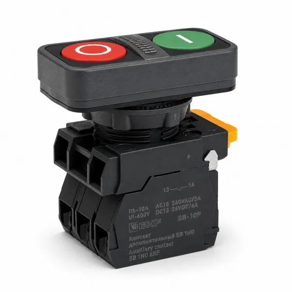 SB-D2 red-green "Start-stop" button with backlight 24V AC/DC 1NO+1NC IP67 EKF SB-D811-W-D