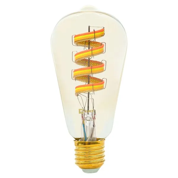 Лампа филаментная Умная ST64 4.9Вт прозрачная RGB E27 220-240В EKF slwf-e27-st64-fil-rgbw
