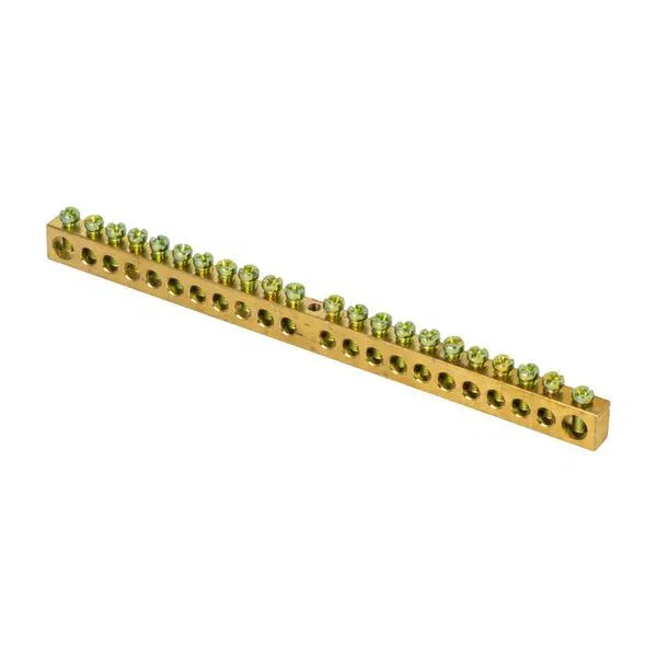 PEN Busbar "zero-earth" 8x12 22 screw brass center fastening PROxima EKF sn0-125-22-c