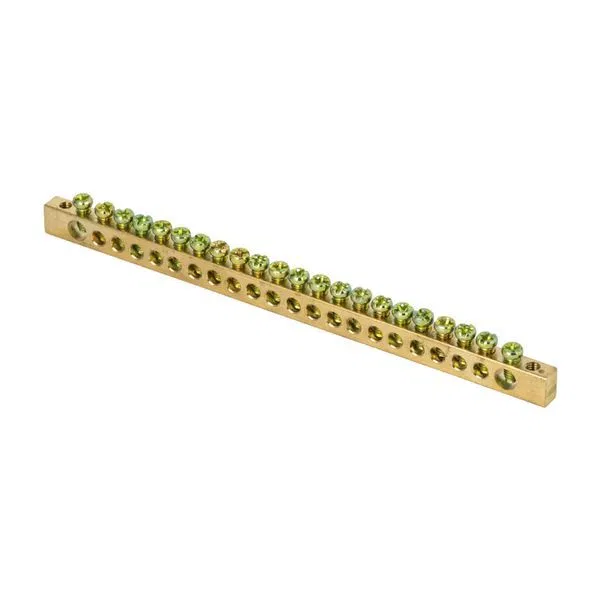 PEN busbar "zero-earth" 8x12 22 screw brass edge fastening PROxima EKF sn0-125-22-k
