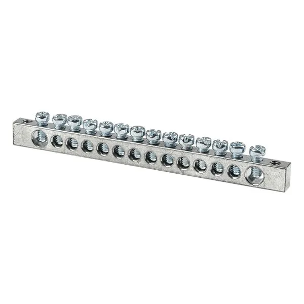 Шина PEN "ноль-земля" (6x9мм) 14 отв. цинк крепеж по краям EKF sn1-63-14-k