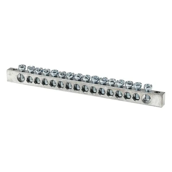 Шина PEN "ноль-земля" (6x9мм) 16 отв. цинк крепеж по краям EKF sn1-63-16-k