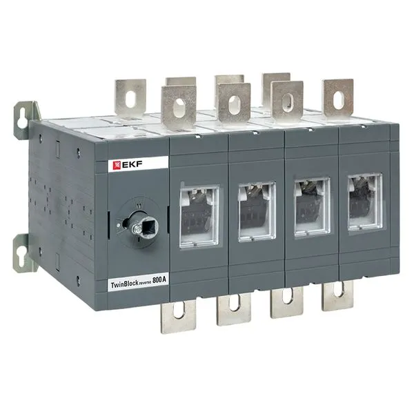 Рубильник 800A 4P реверсивный без рукоятки управления TwinBlock EKF tb-s-800-4p-rev