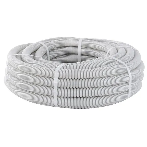 Труба гофр. ПВХ с протяжкой d25 мм (10 м) серая EKF-Plast tg-z-25-10m EKF